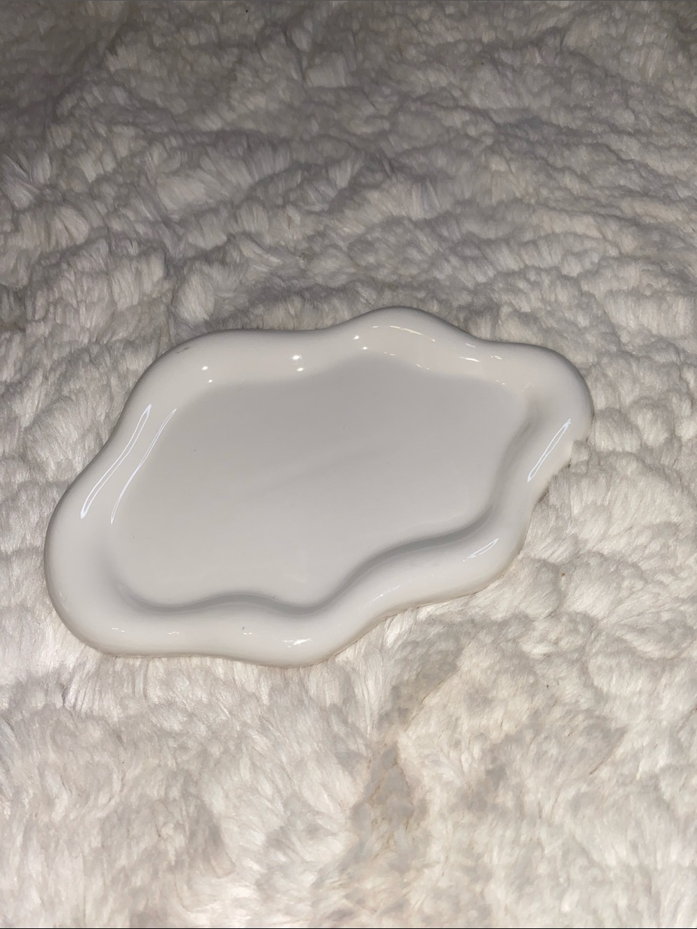 White Decorative Ceramic Cloud Catchall Dish - Home Accents